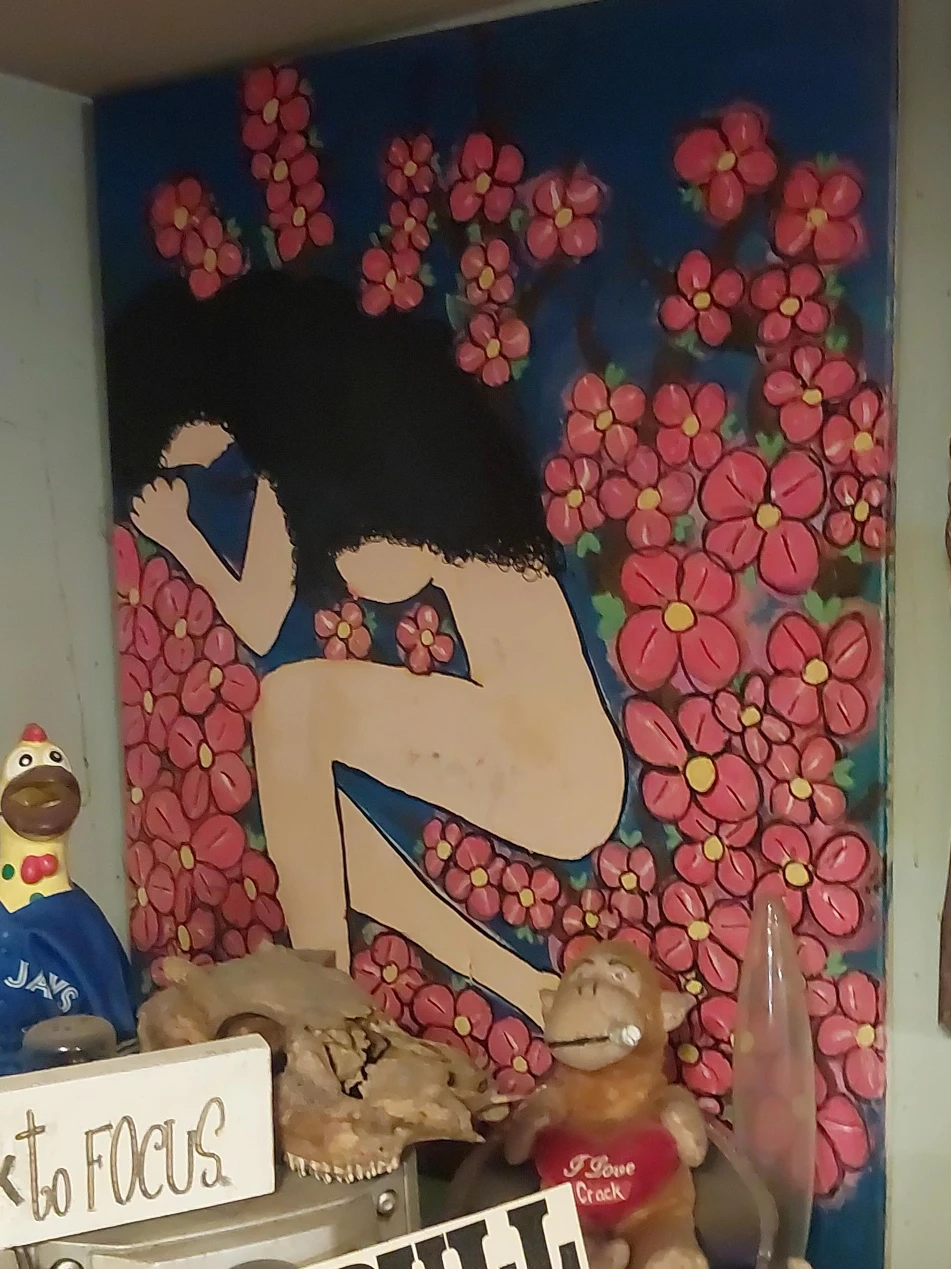 Painting of Woman with Flowers