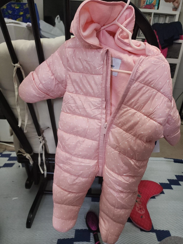 Old Navy Pink Polka Dot Snowsuit