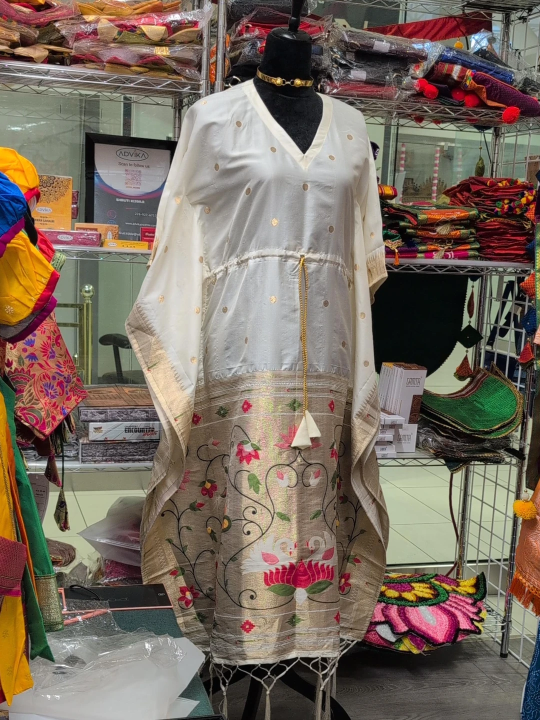 Paithani Embroidered Kaftan Dress