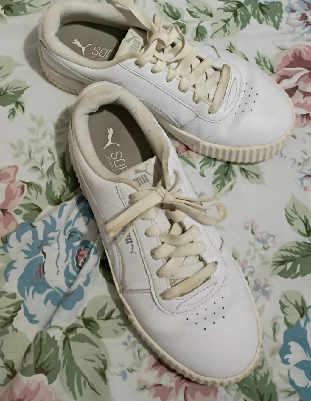 Puma Carina Leather White Sneakers