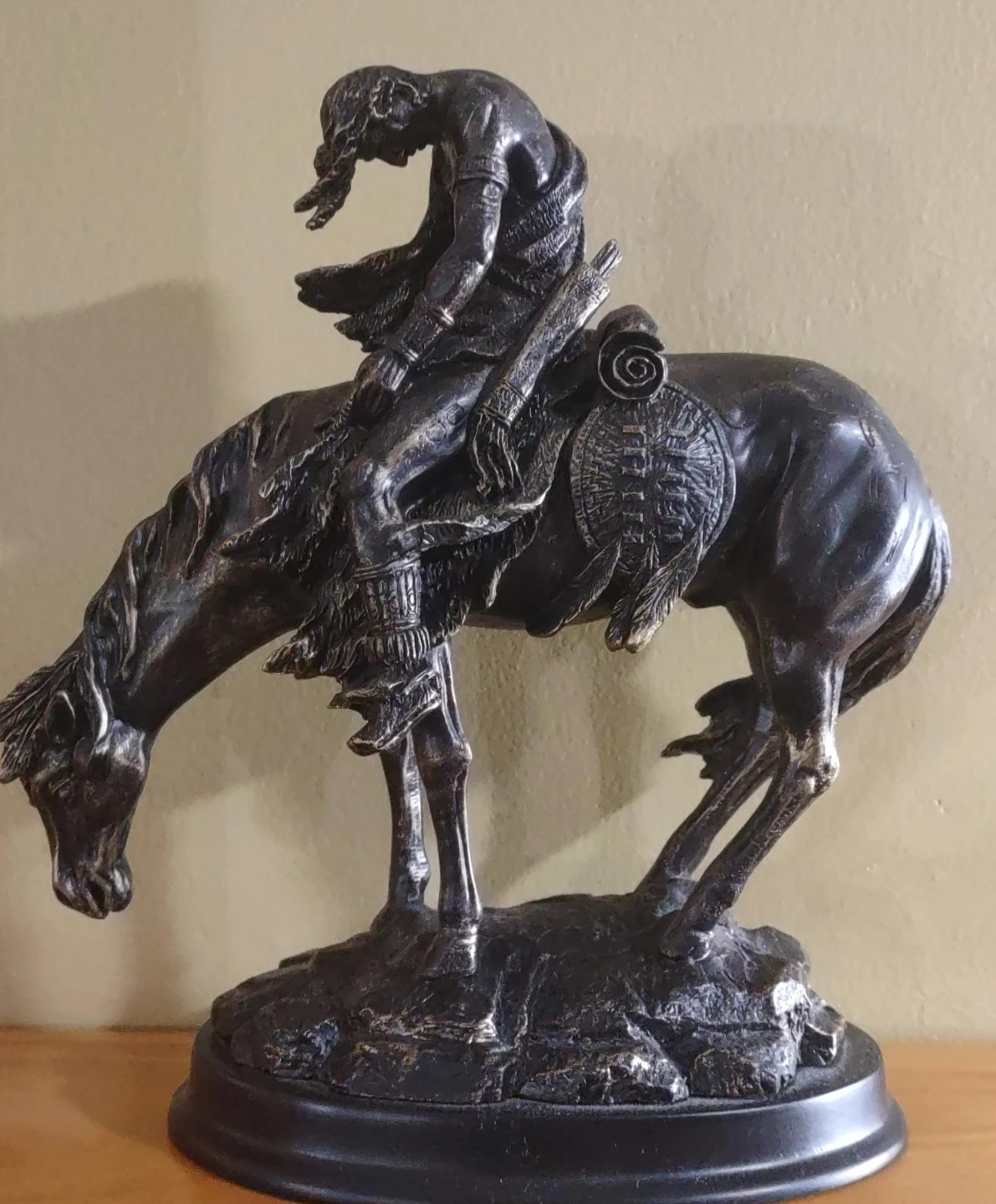 Native American Horse Rider Statue