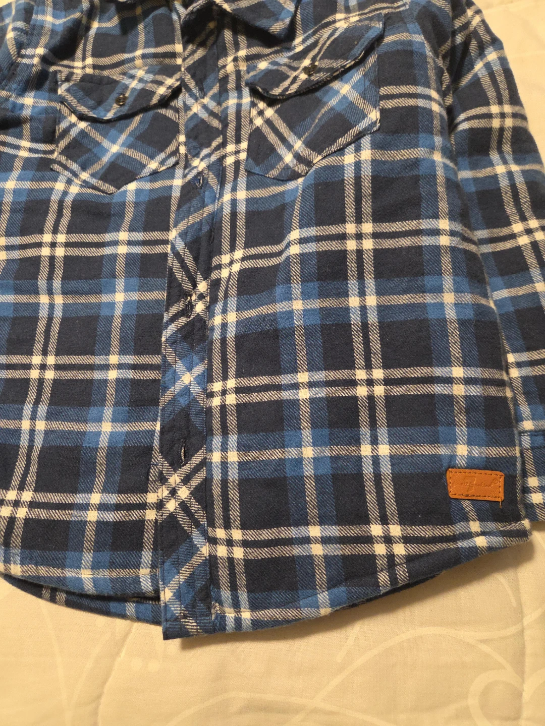 7 For All Mankind Blue Plaid Flannel Shirt