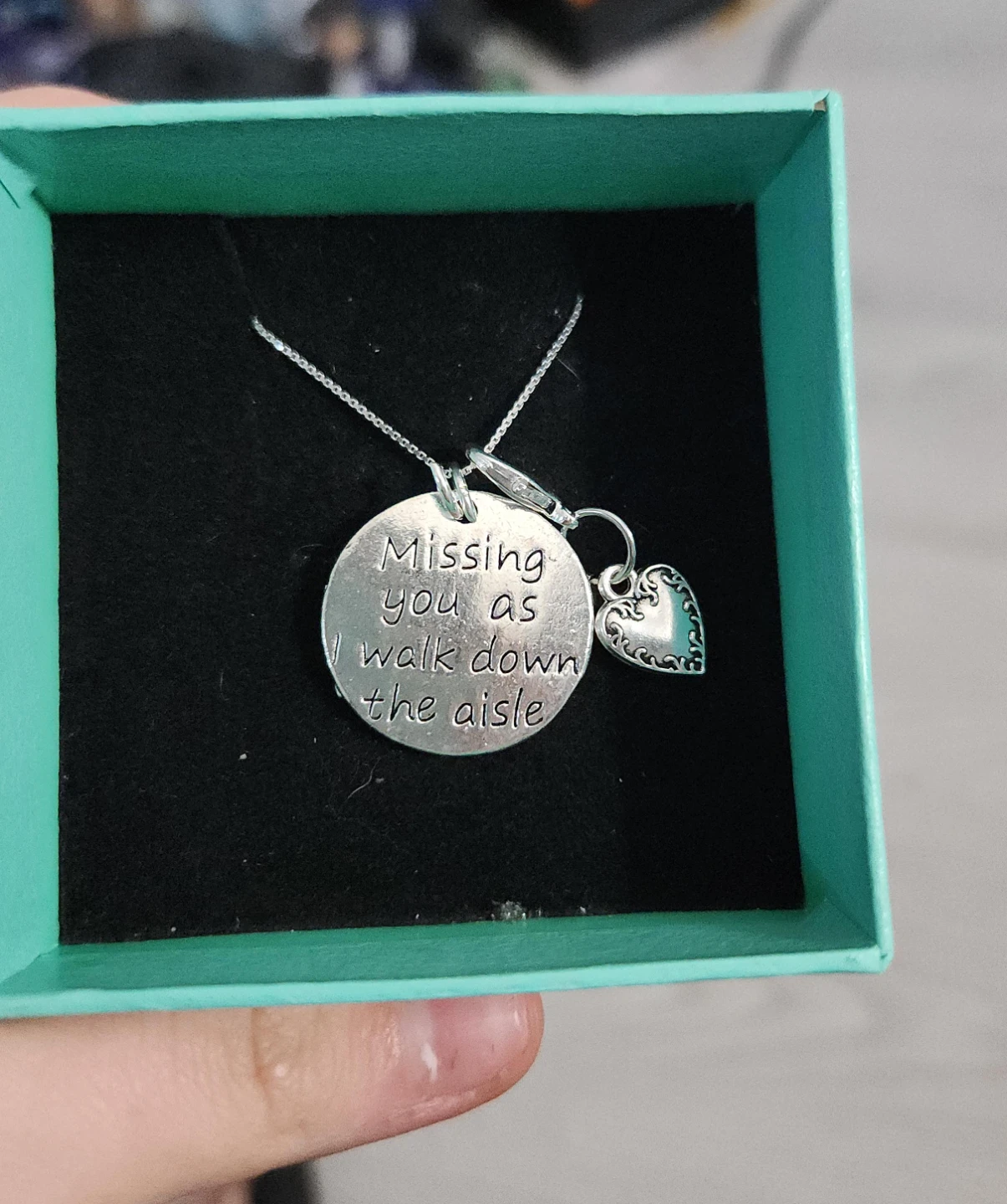 Memorial Necklace - "Missing You as I walk down the aisle"🥕