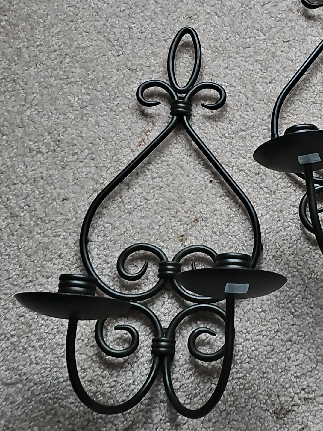 Black Metal Candle Holder wall Sconce, set of 2