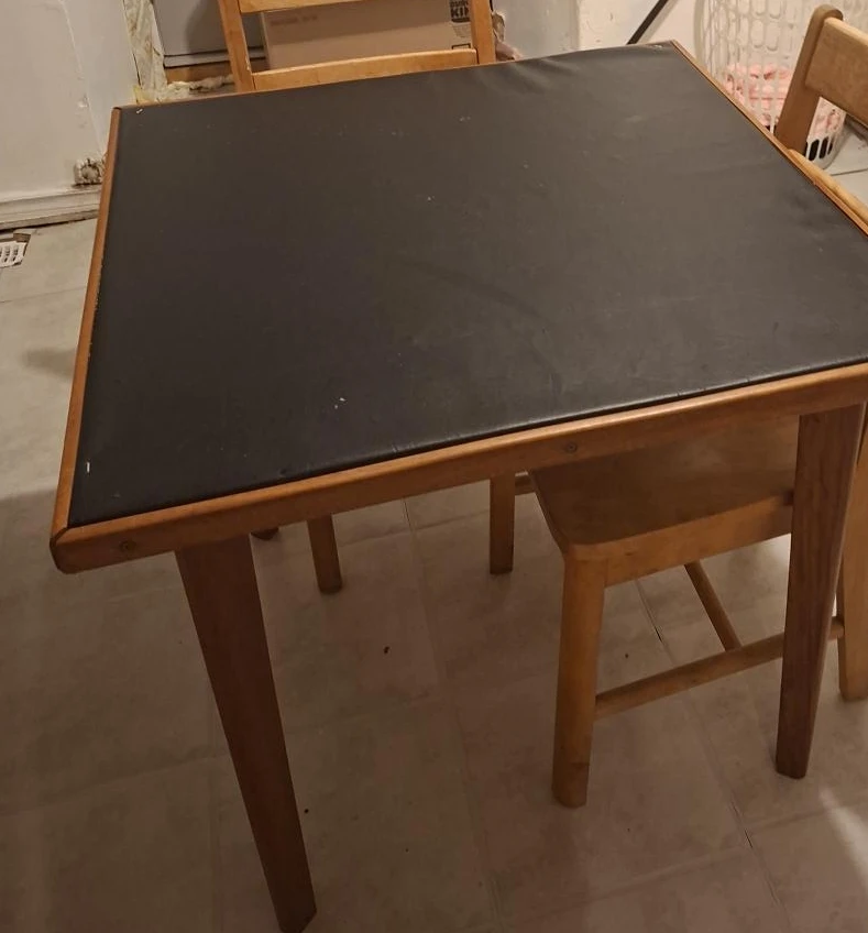 Kids Table & Chair Set - Wood & Black