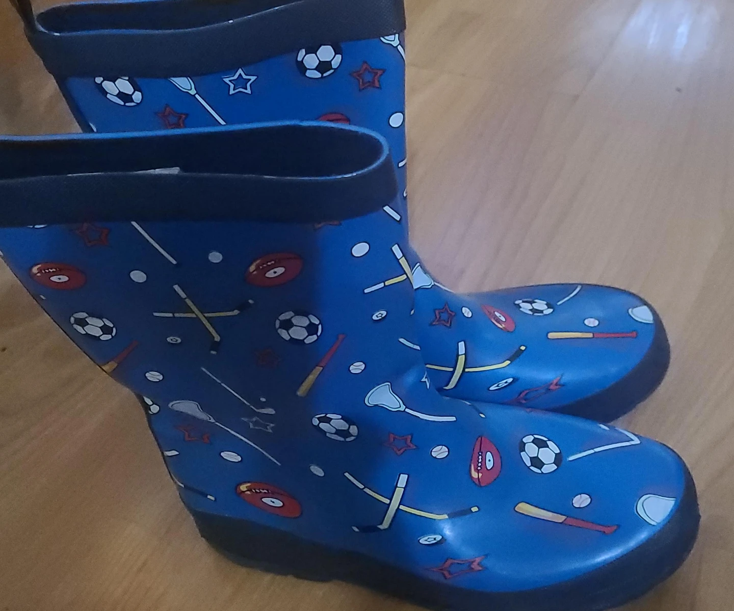 Blue Sports Rain Boots