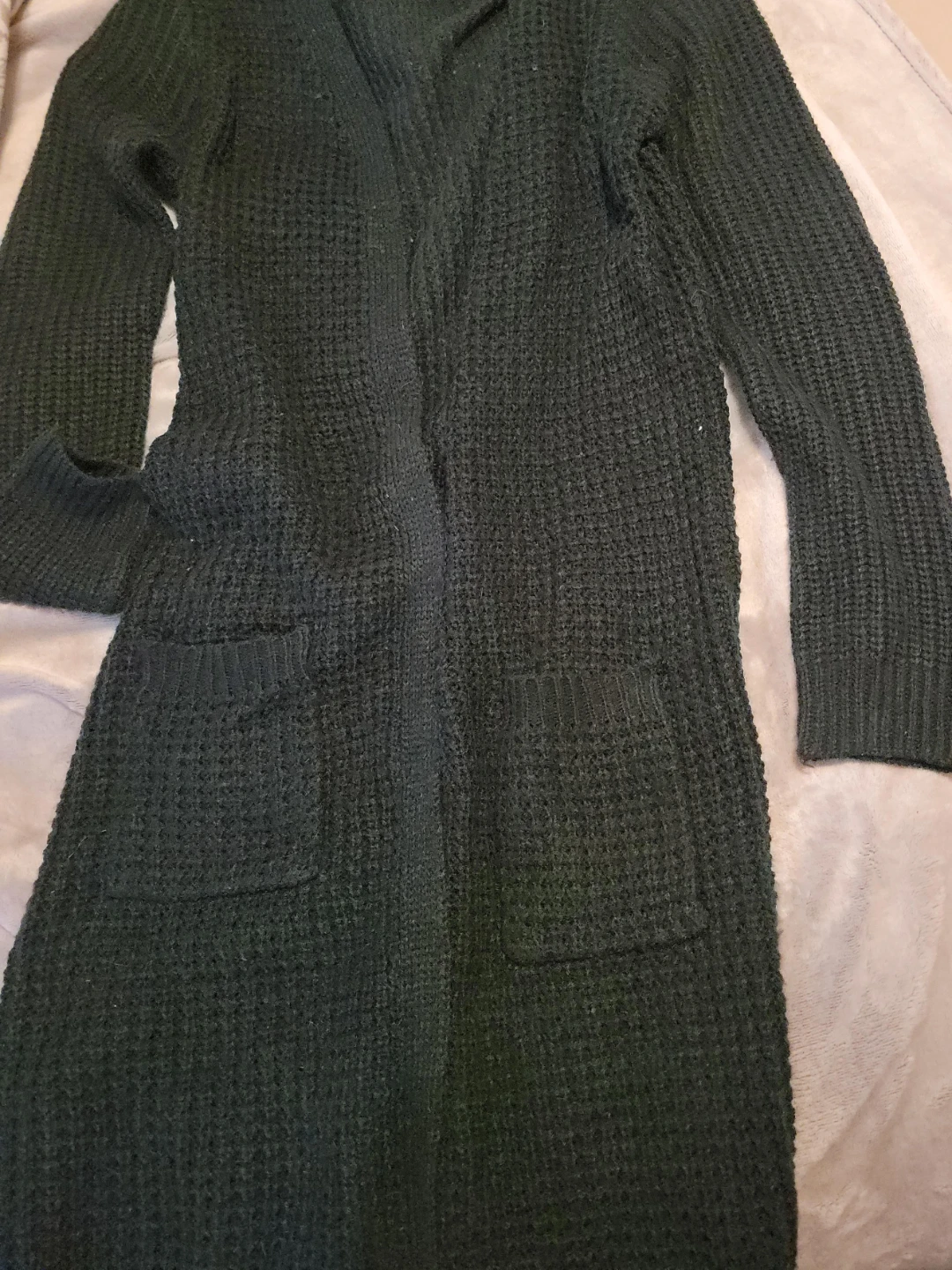 Long Knit Cardigan - Forest Green