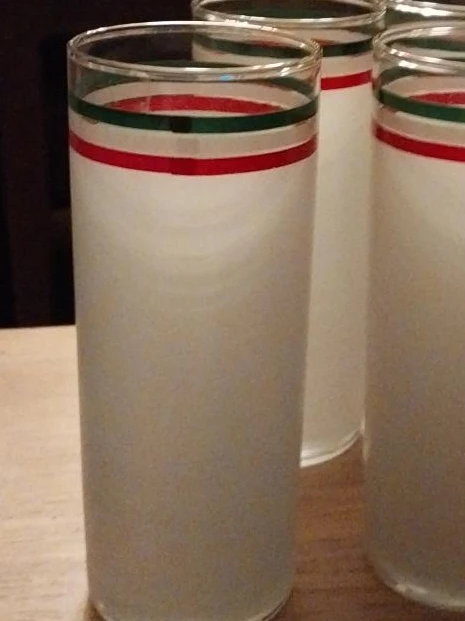 Vintage Libby  Red & Green Striped Tumblers