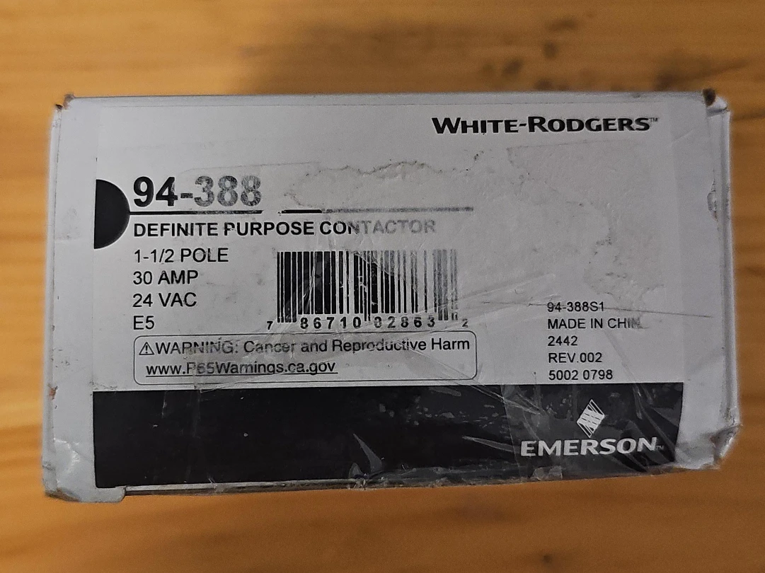 White-Rodgers 94-388 Definite Purpose Contactor