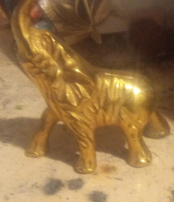 Golden Elephant Figurine