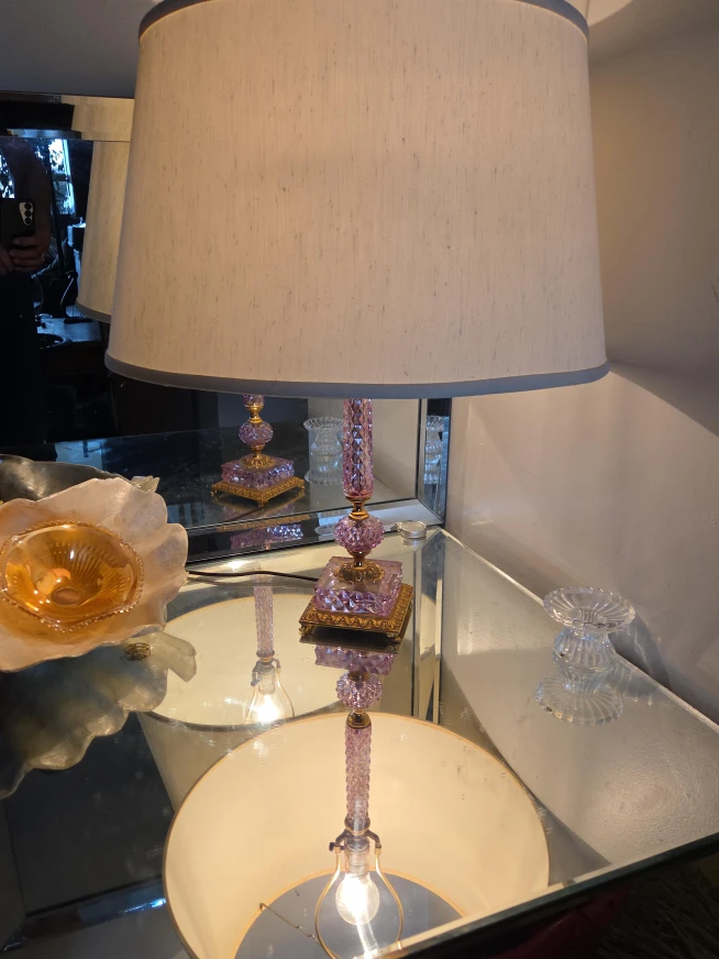 Vintage Style Purple Crystal Table Lamp image indicator(1)