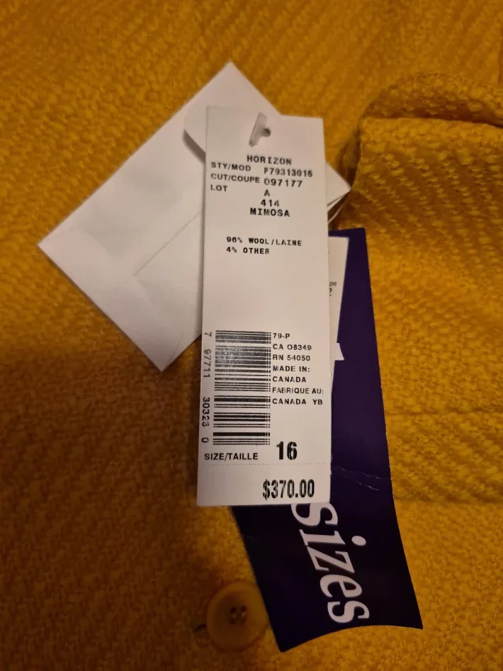 Horizon Wool Blend Jacket - Size 16