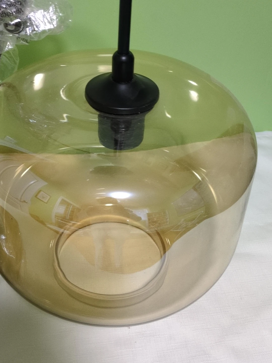 Pendant Light Fixture - Amber Glass