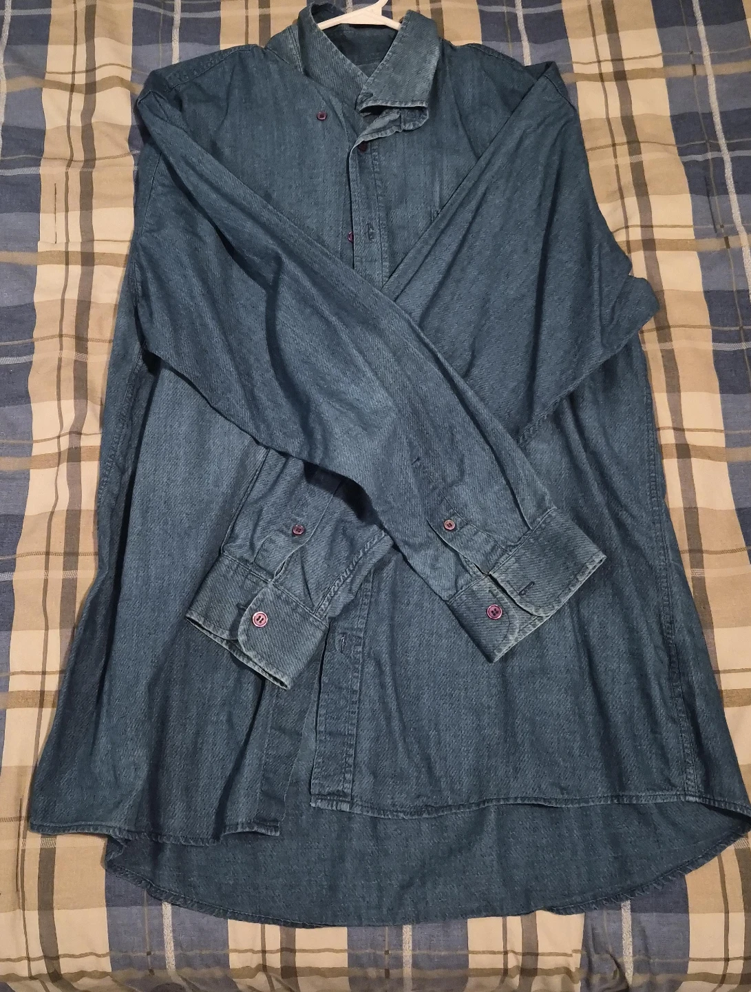 Denim Long Sleeve Button-Up Shirt