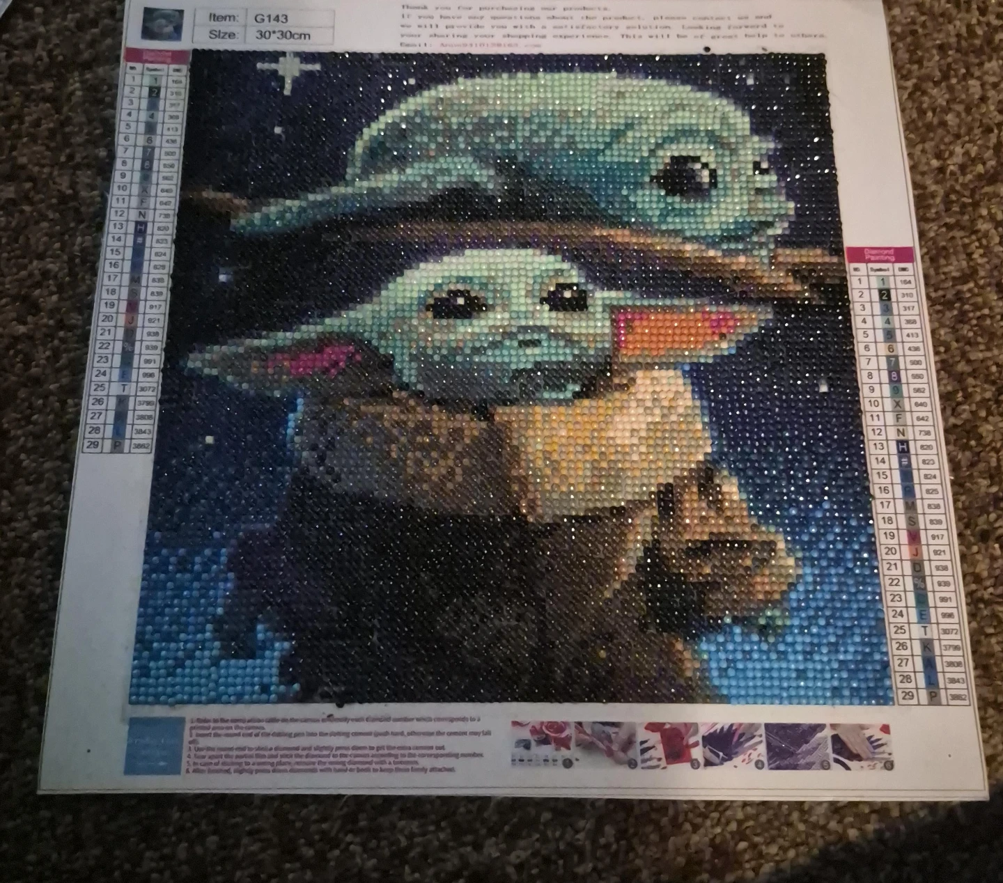Baby Yoda Diamond Painting 30x30cm