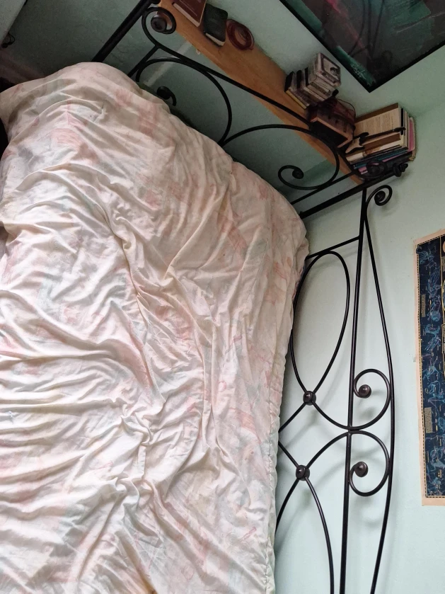 Iron Bed Frame with Bedding