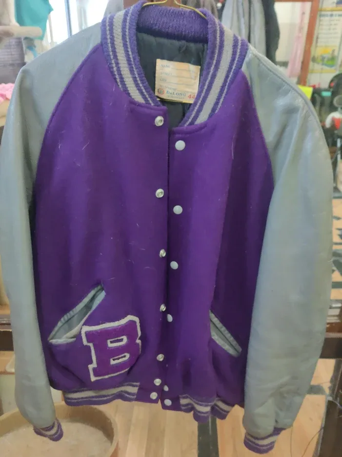 DeLong Purple Varsity Jacket Size 44