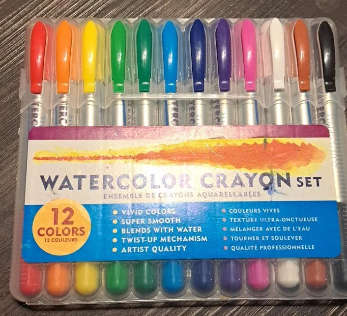 New Watercolor Crayon Set - 12 Colours
