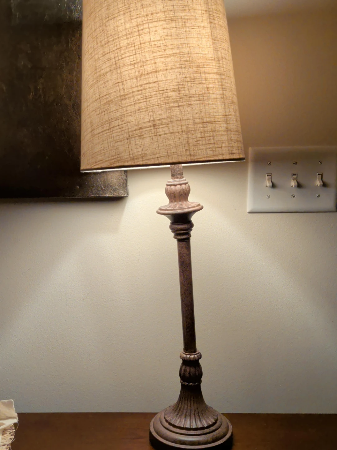 Table Lamp with Tan Shade