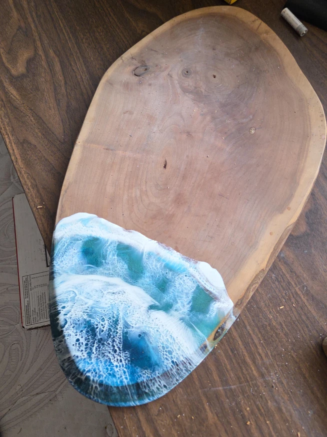 Handmade Wood & Resin Serving Board