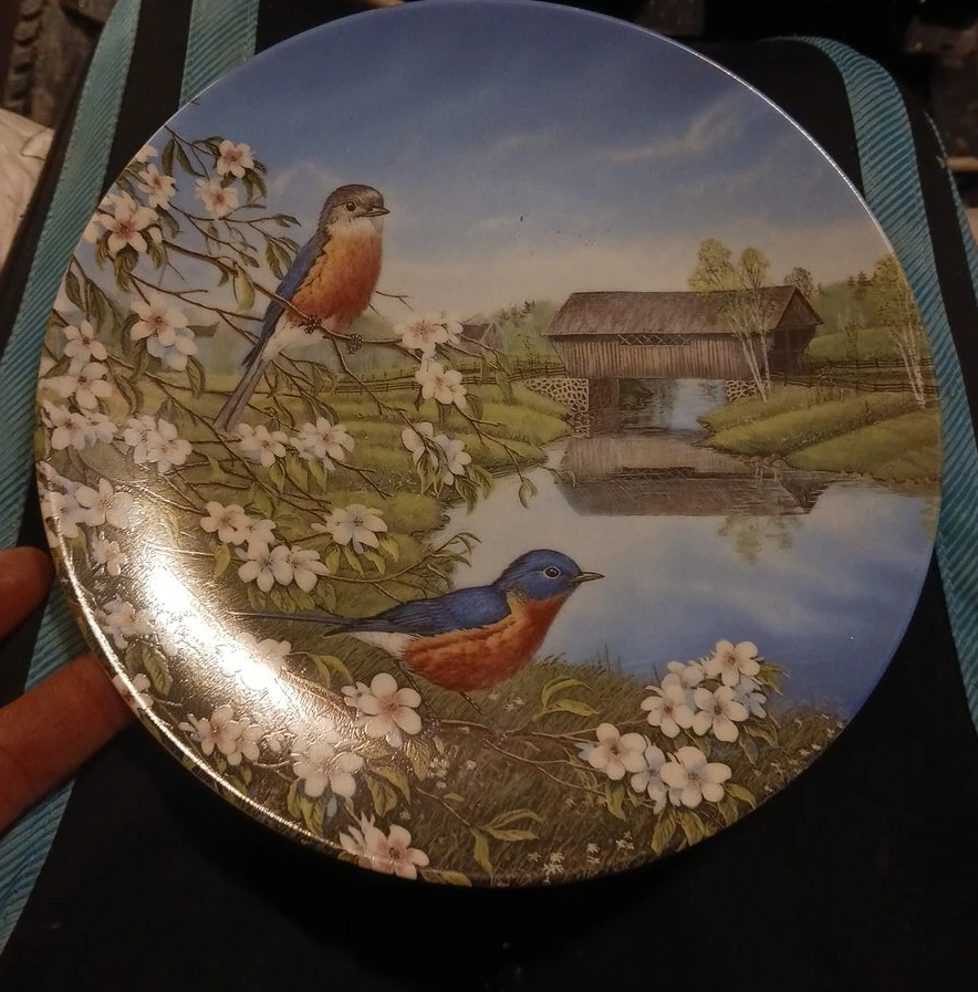Decorative Collector Plate with Bluebirds