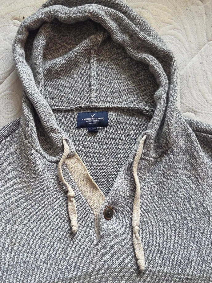 American Eagle Outfitters Grey Hoodie - Men's M