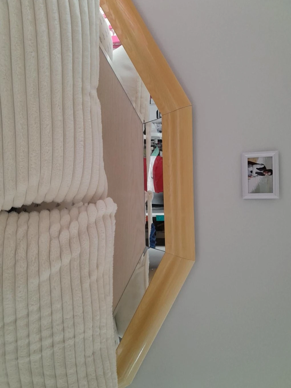 Wall Mirror with Light Wood Frame