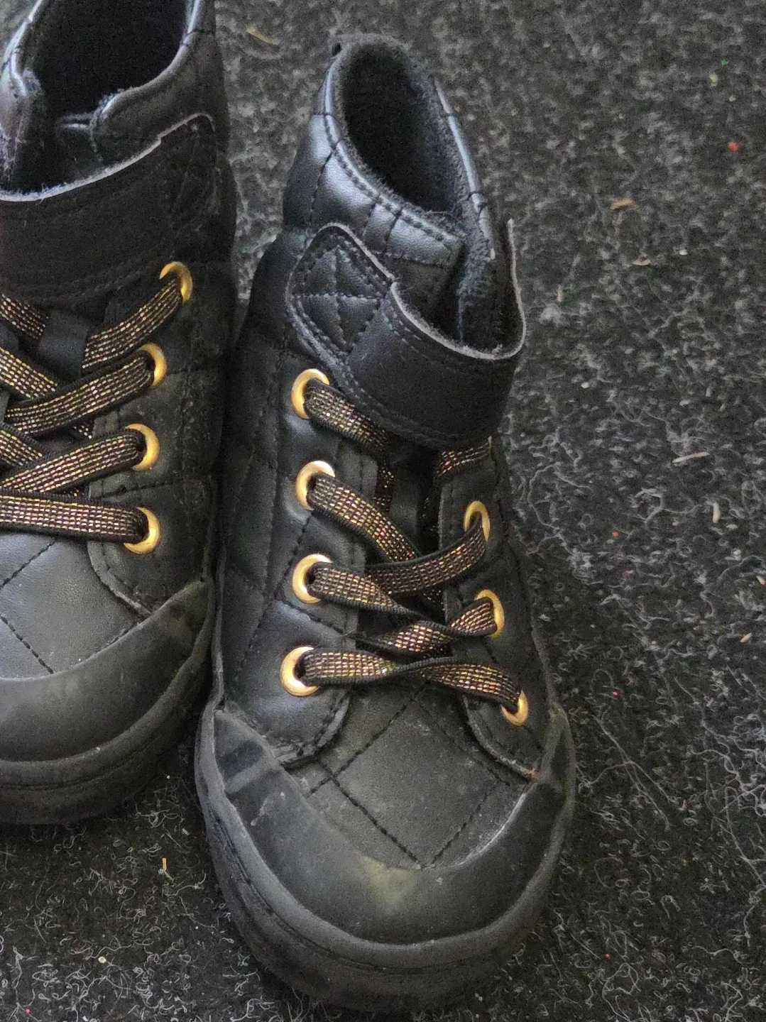 Black Quilted High-Top Sneakers