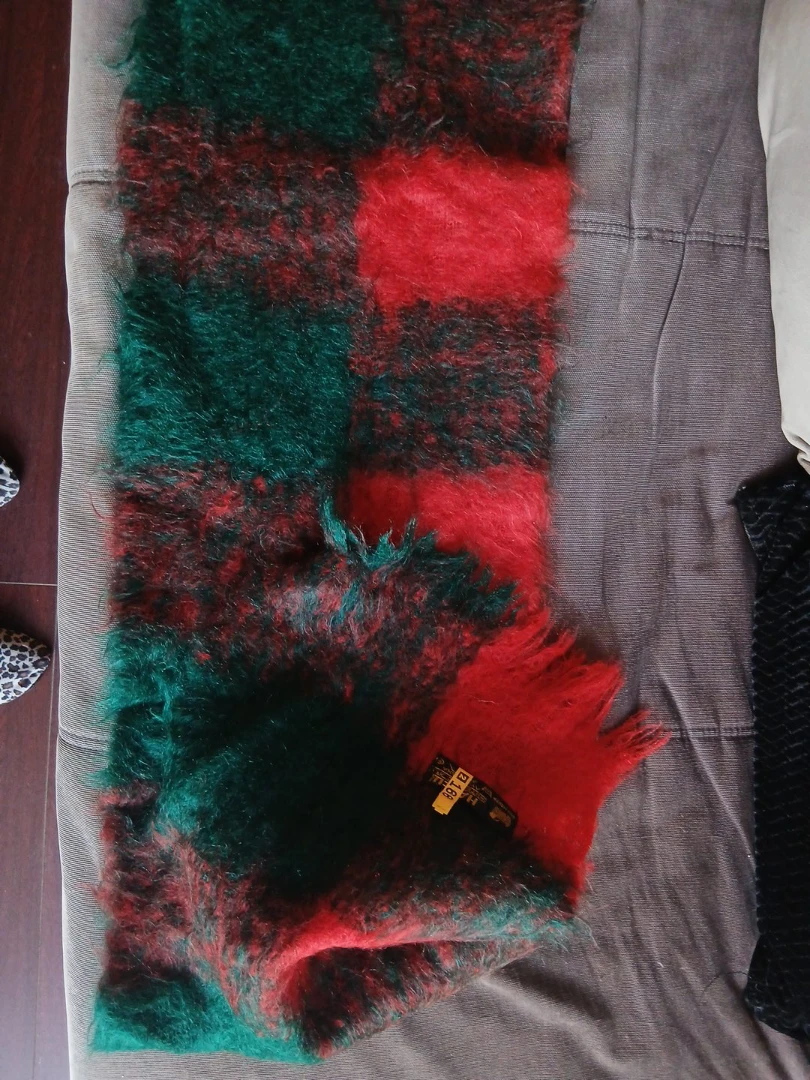 Vintage Checkered Scarf - Red and Green