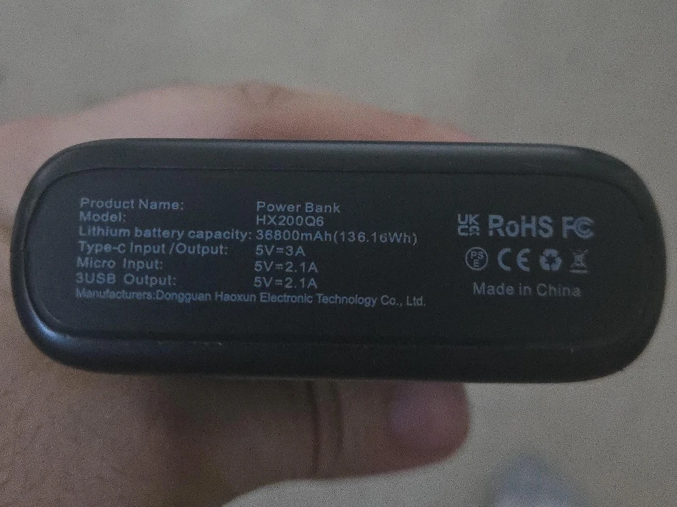 Power Bank HX200Q6 - 36800mAh #Cleanout