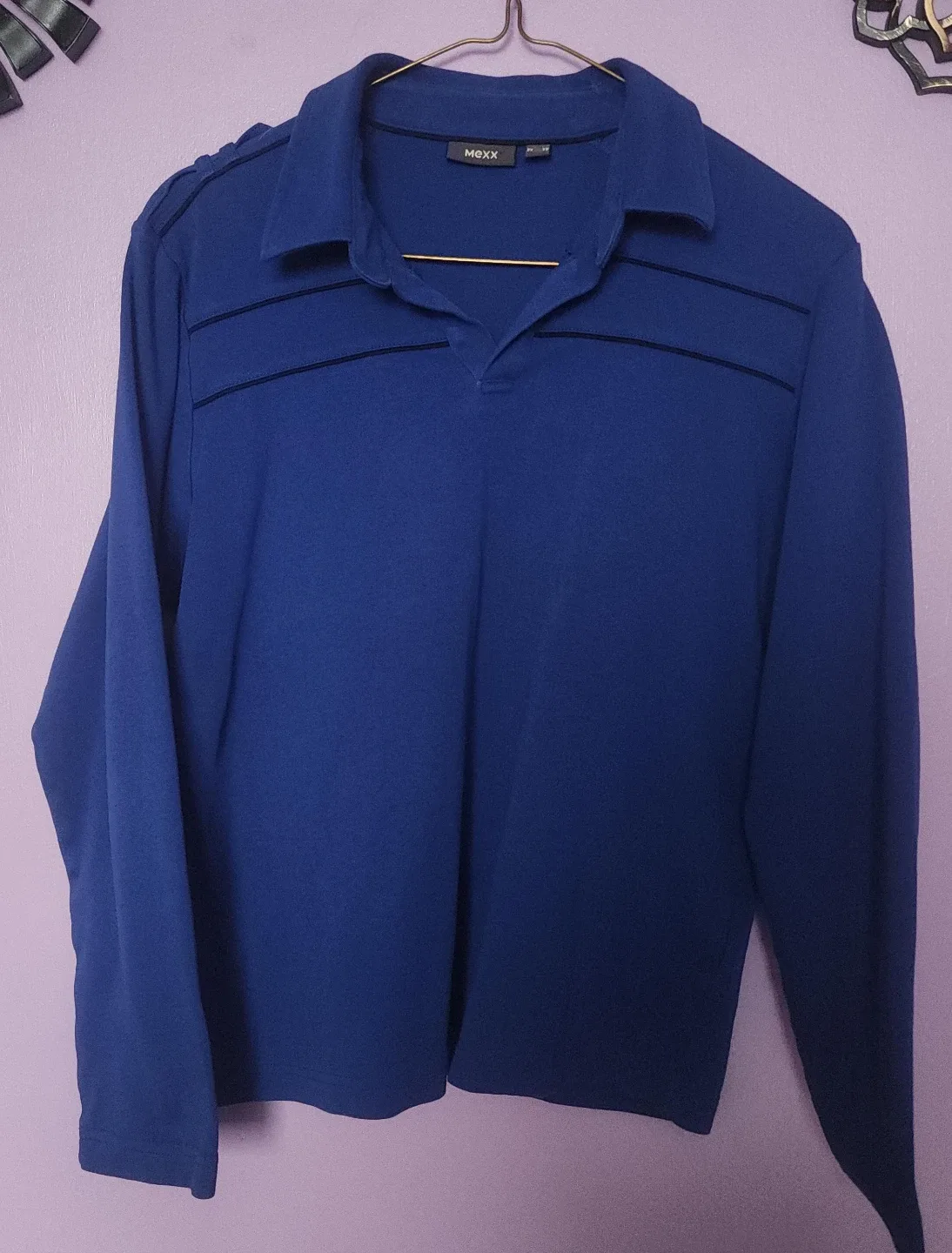 Moxx Blue Long Sleeve Polo Shirt - Size XL
