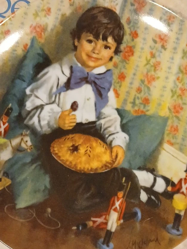 Decorative Plate with Boy and Pie