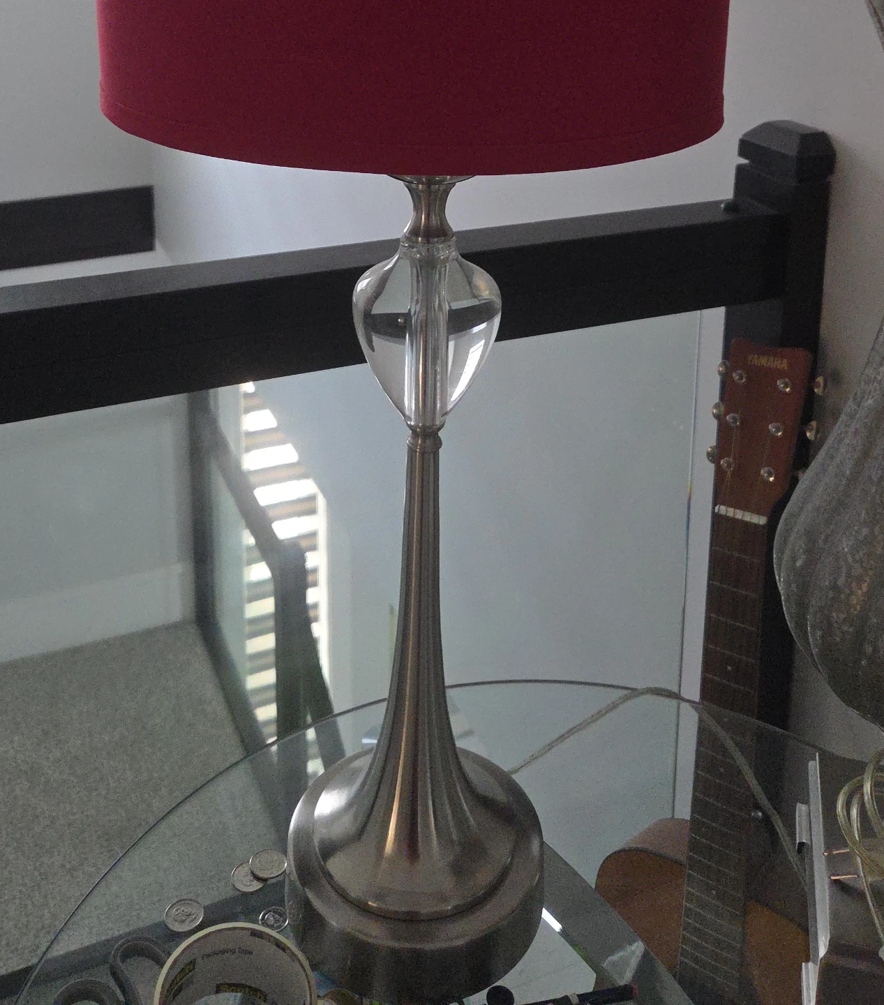 Red Lampshade Table Lamp - photo 2