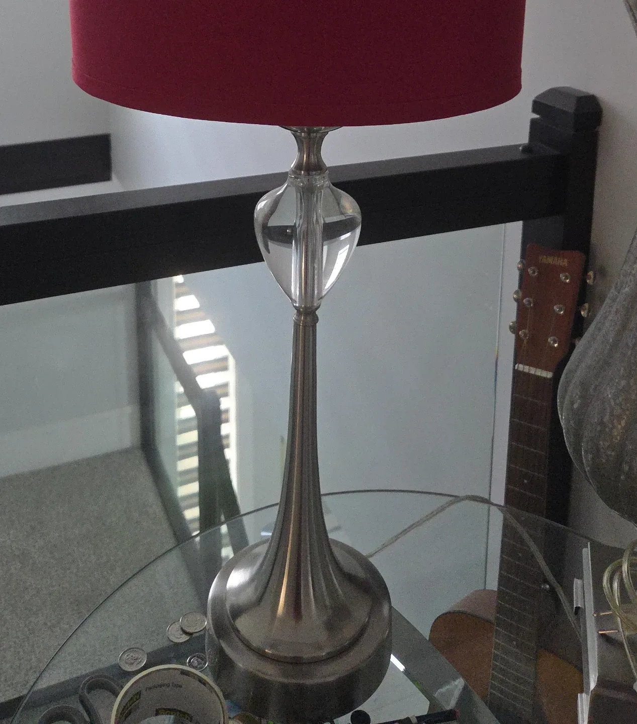 Red Lampshade Table Lamp