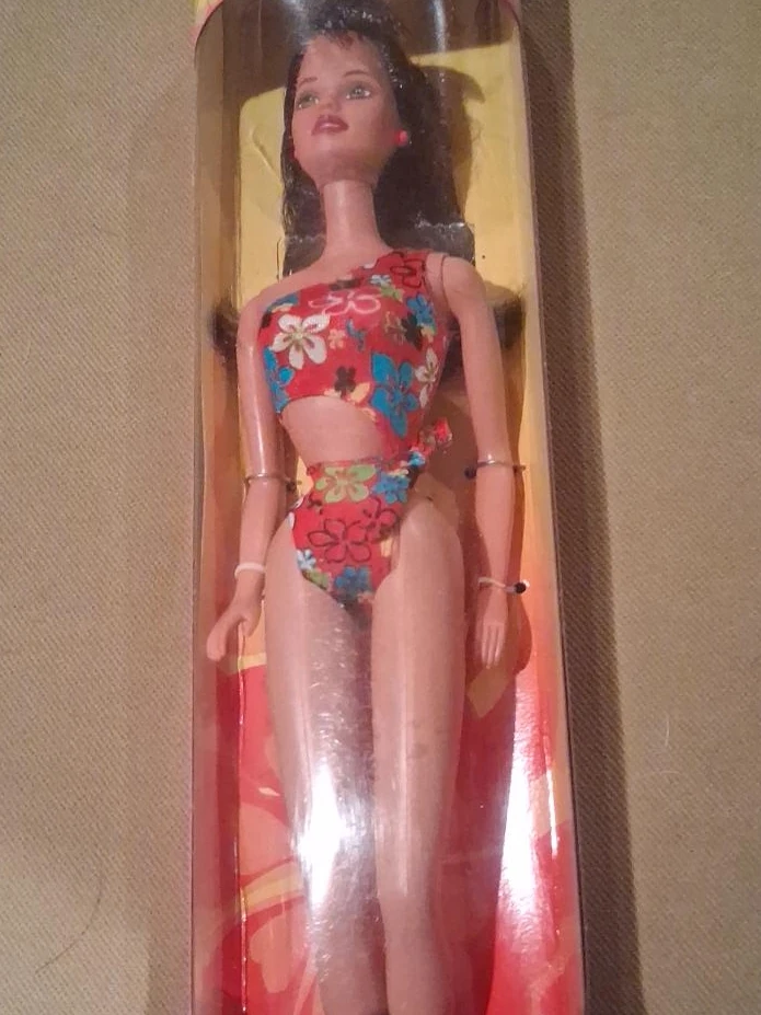 Barbie Doll in Floral Swimsuit - New in Box!