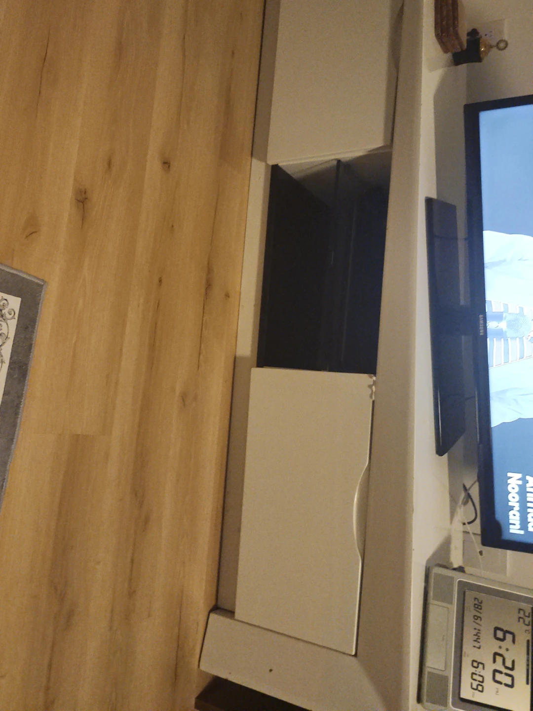 White TV Stand with Drawer