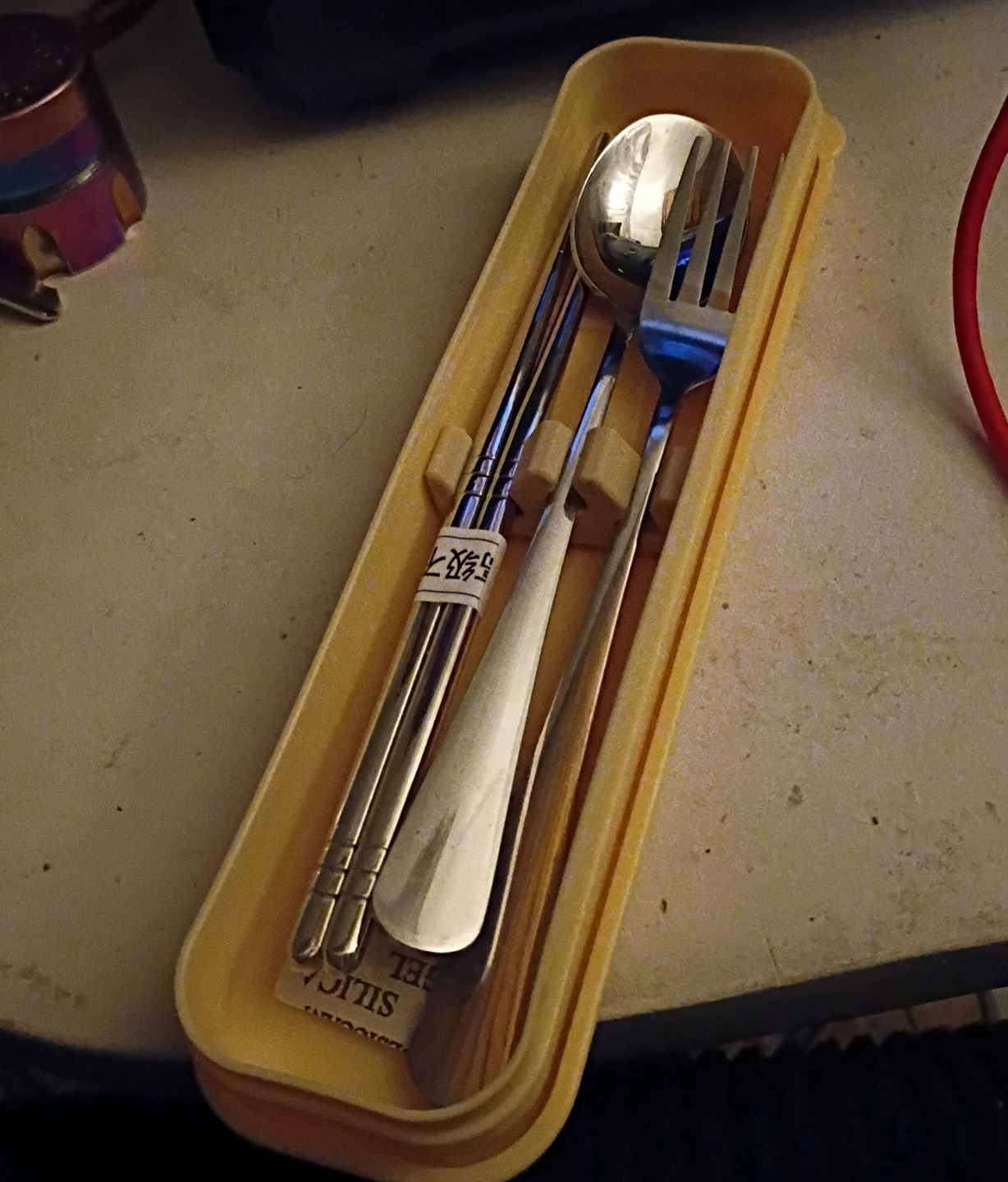 Utensil Set with Chopsticks, Spoon, and Fork in Travel Case