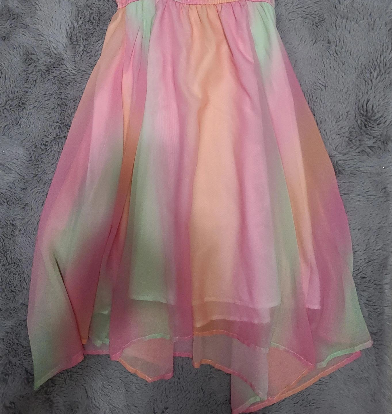 Rainbow Ombre Chiffon Dress