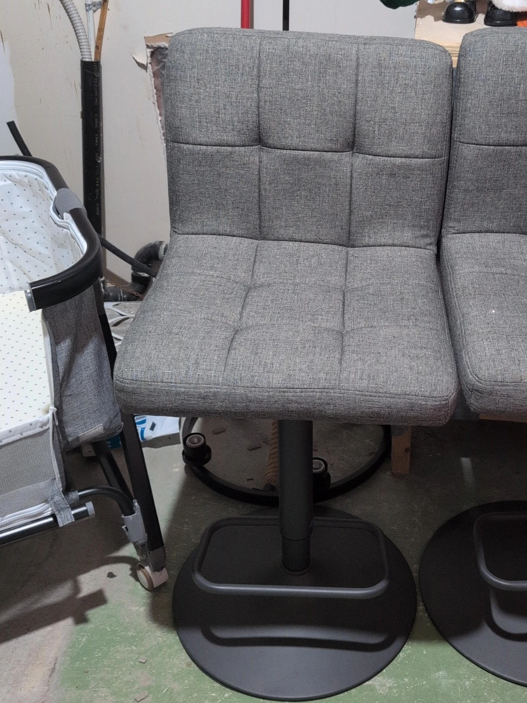 Grey Fabric Bar Stool