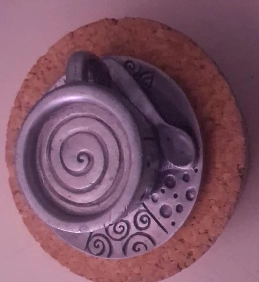 Pewter Spoon and Cup Miniature