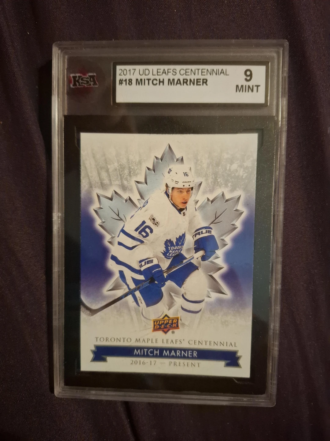 2017 UD Leafs Centennial Mitch Marner Card #18 (Graded 9 Mint)