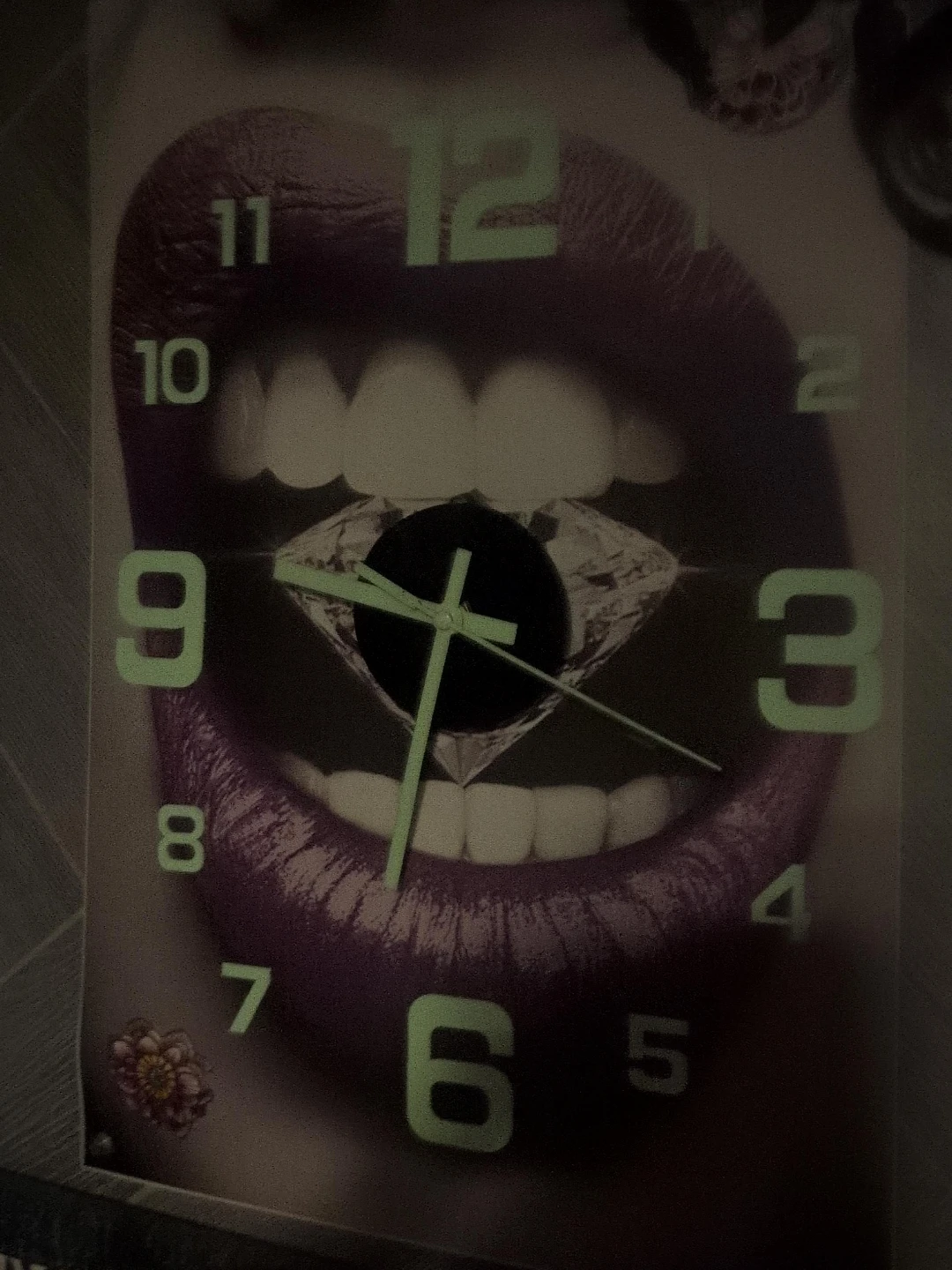 Lips and Diamond Wall Clock