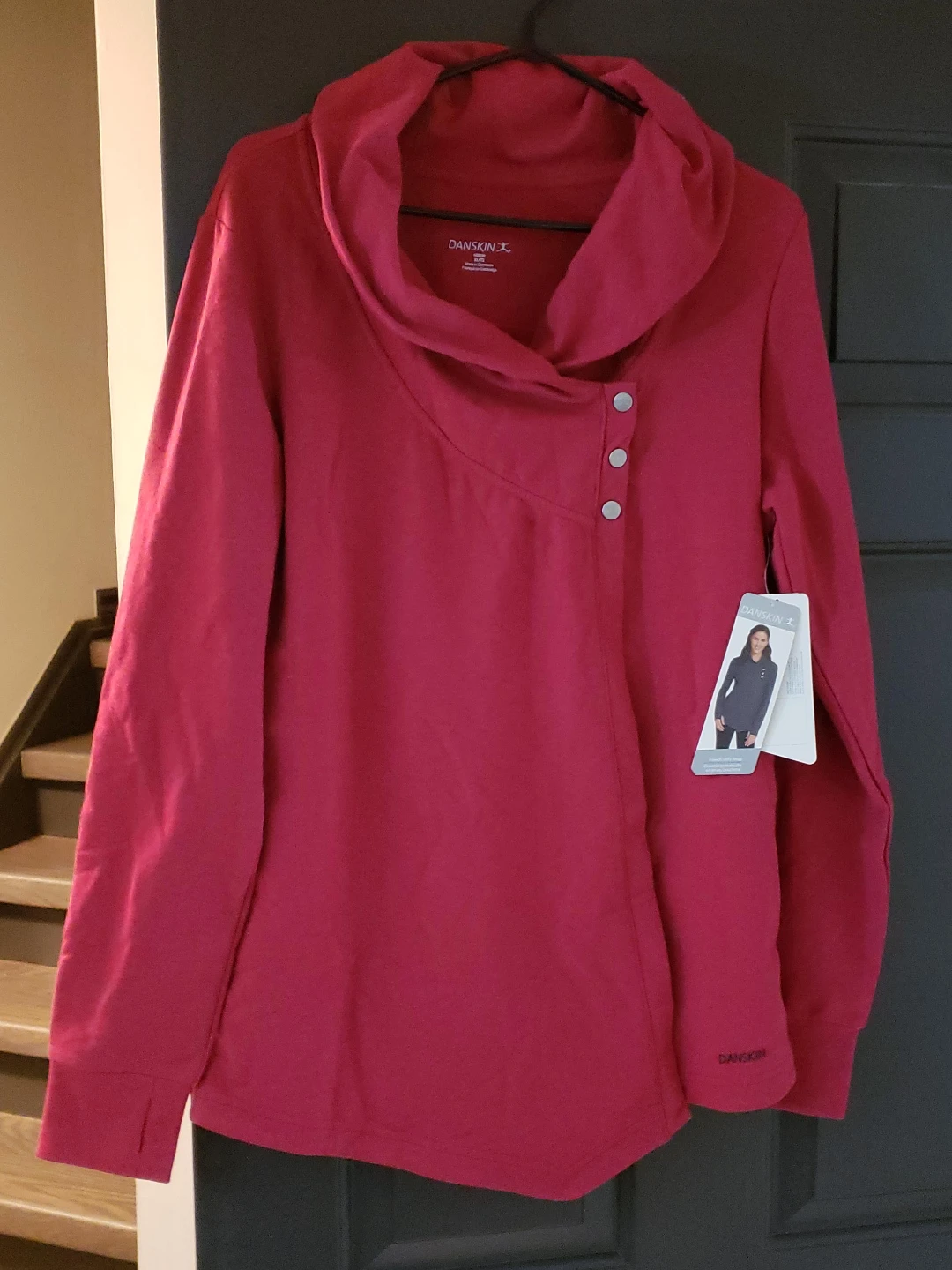 Danskin Red Cowl Neck Pullover - New with Tags!