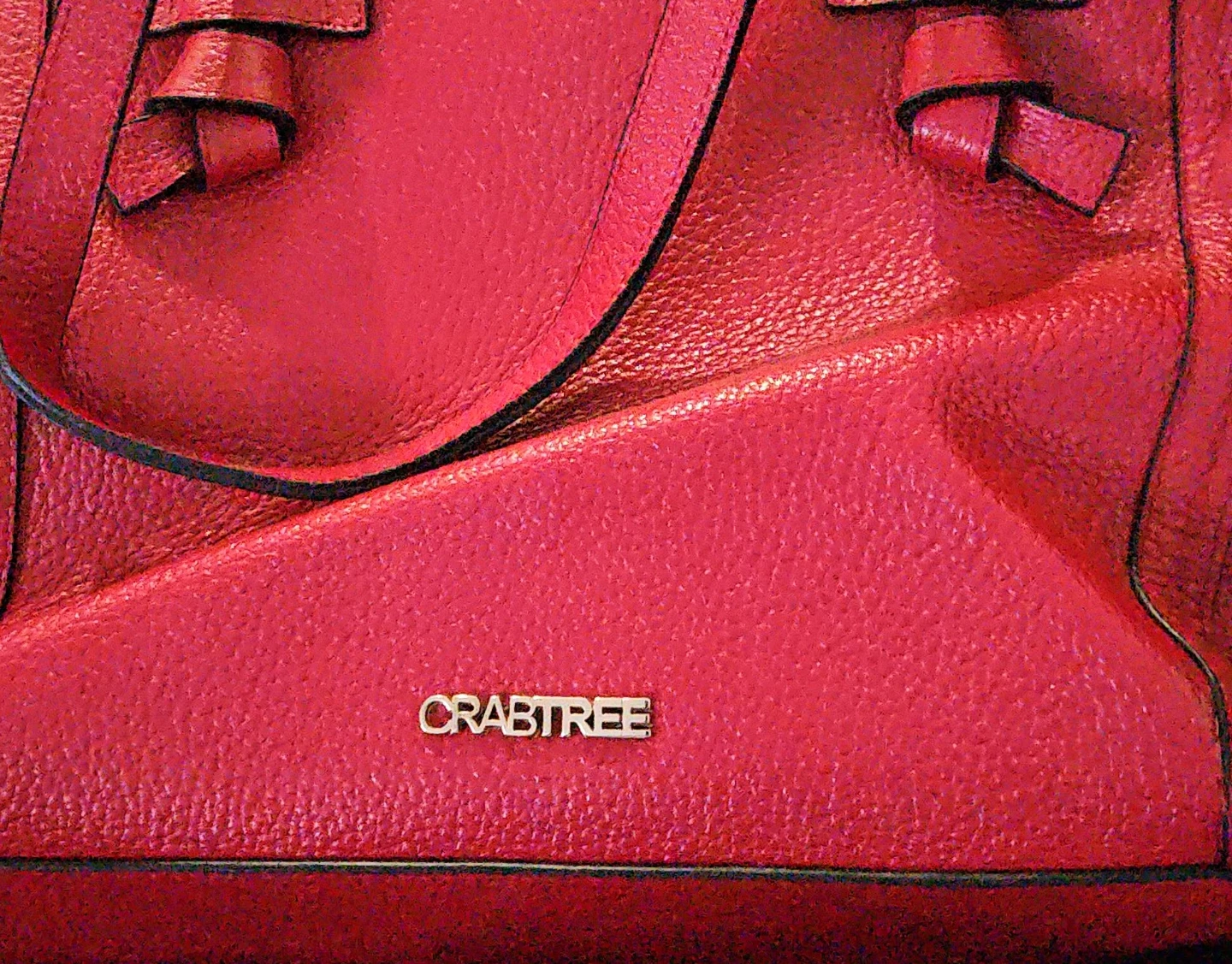 Crabtree Red Leather Tote Bag