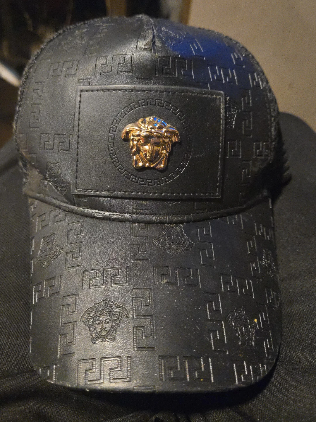 Versace Black Medusa Head trucker hat