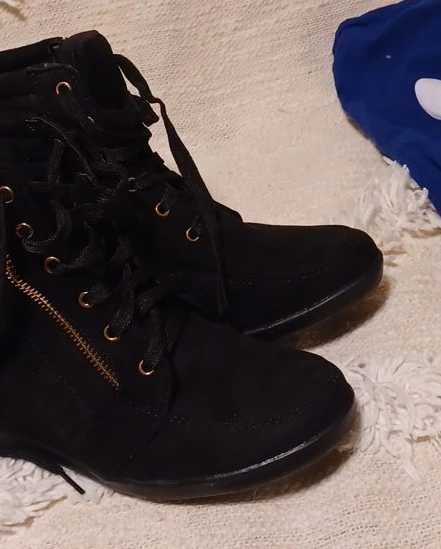 Forever Black Wedge Booties - Size 7