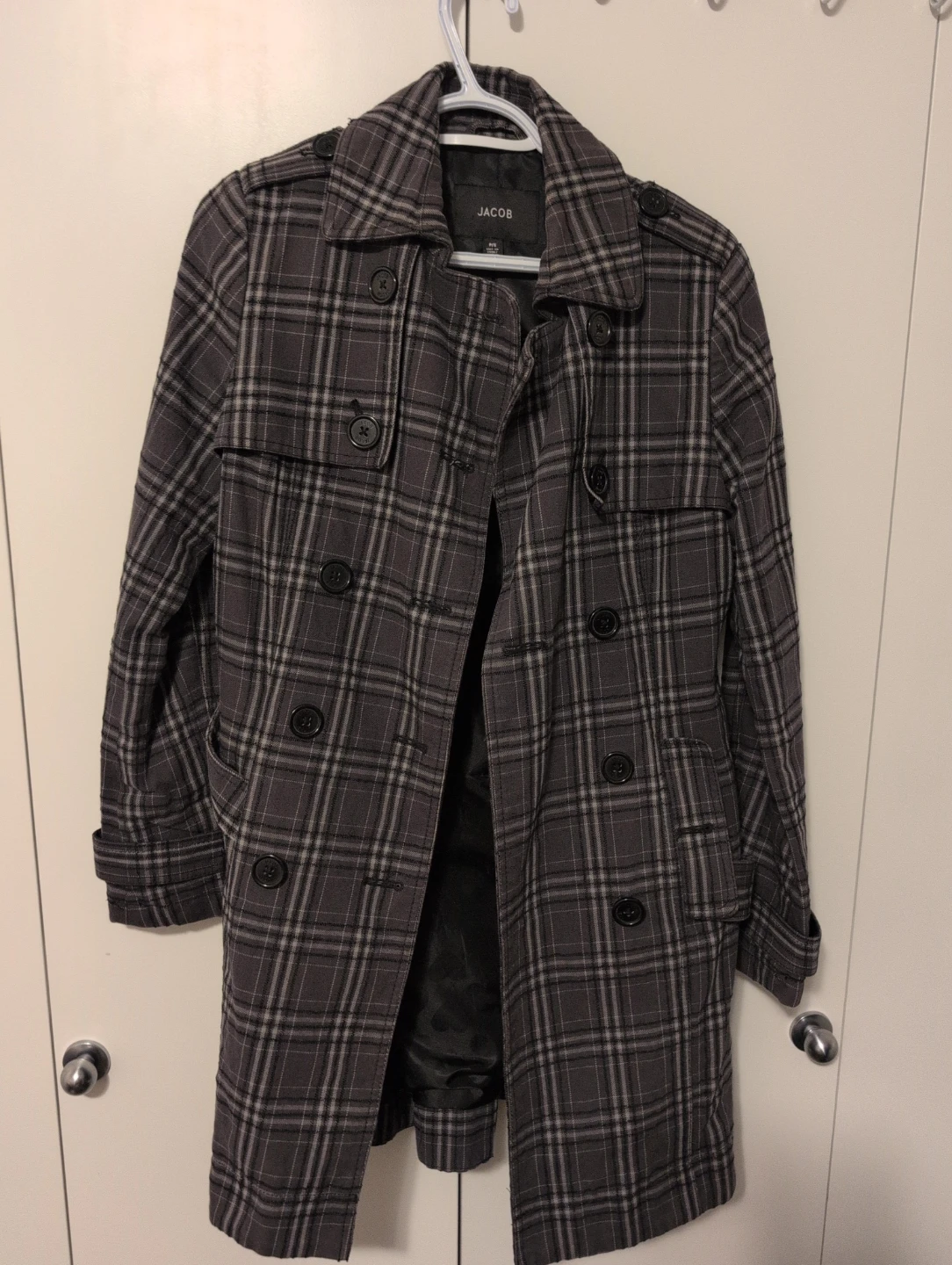 Jacob Plaid Trench Coat - Size S