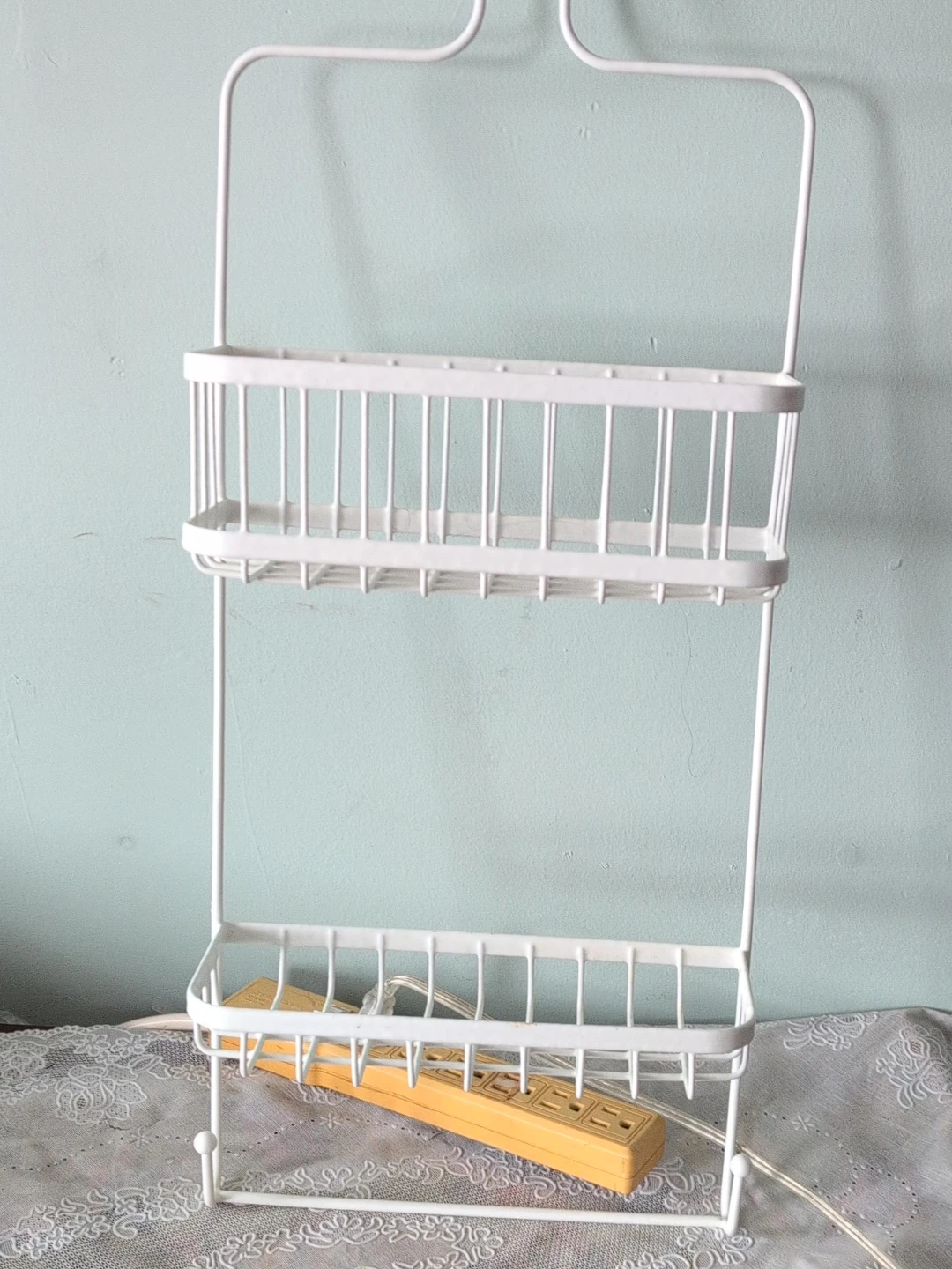 White 2-Tier Over-the-Shower Caddy