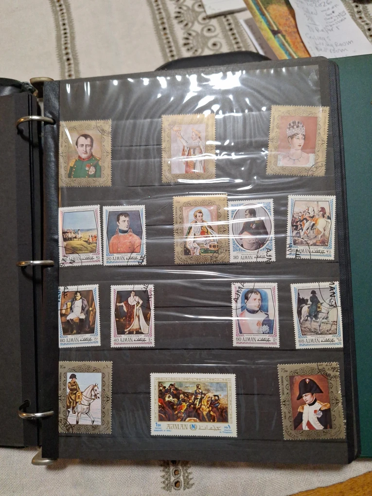 Collection of stamps featuring historical figures