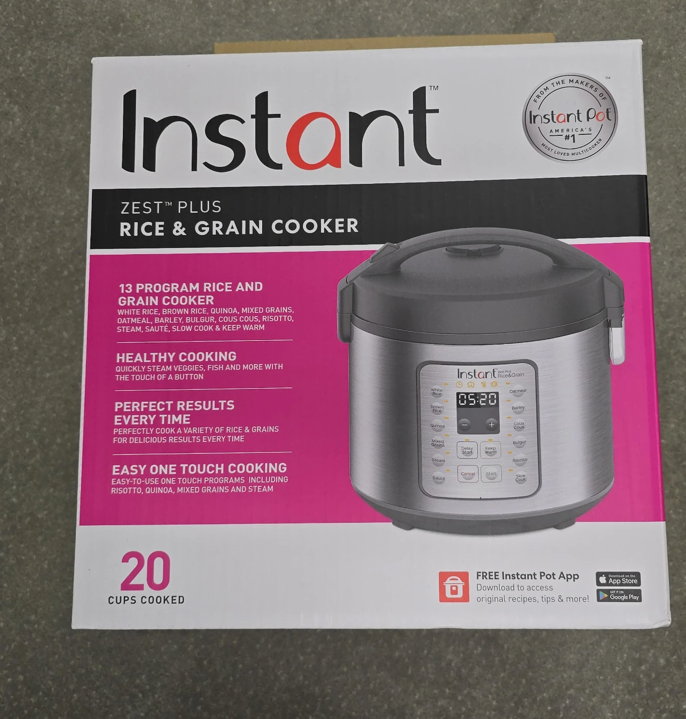 Instant Zest Plus Rice & Grain Cooker - 20 Cups